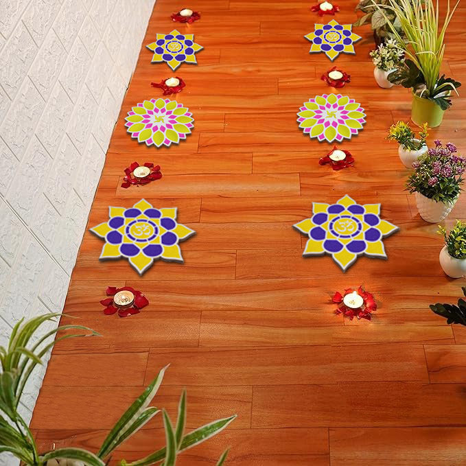 8-Inch Rangoli Stencils: DIY Decor for Navratri, Pongal, Pooja Mandir