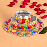 Karwa Chauth Handmade Floral Thali Set - 3pc