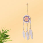 Handmade Wall Decor with Nature Feather Charms (Round Shape)