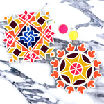 2 Pc Rangoli Pallets for Expressive Designs with Rangoli Colors