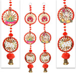 Auspicious Pom Pom Lotus Laxmi Ganesh Cow Side Wall Hangings