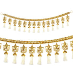 Golden Hanging Ganesha with Tessels Toran For Home Décor