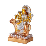 Premium Silver & Gold Sherawali Mata Resin Statue