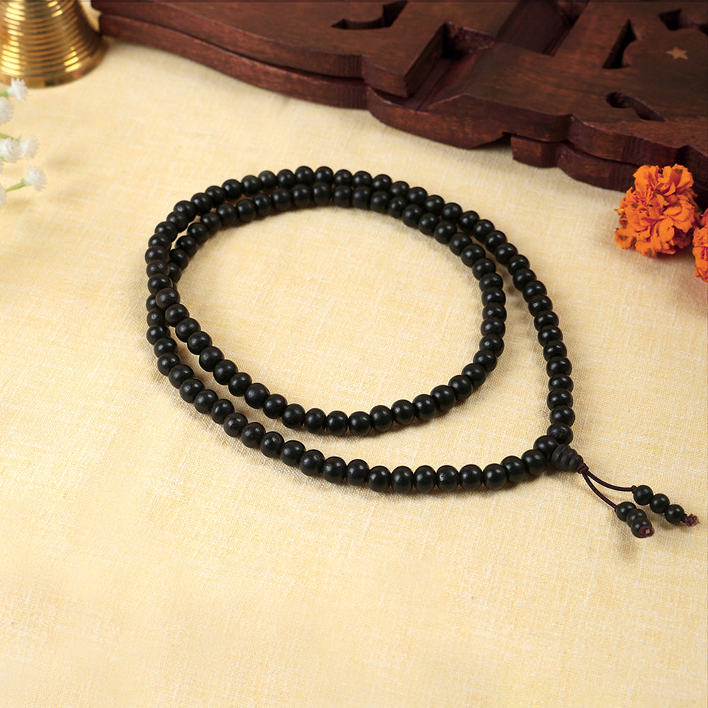 Karungali Mala 10mm with Sumeru Bead Spiritual Protection Govt Certified