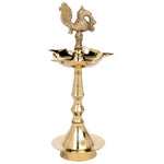7.6 Inch Pure Brass Peacock Kerala Diya