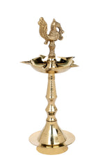 7.6 Inch Pure Brass Peacock Kerala Diya