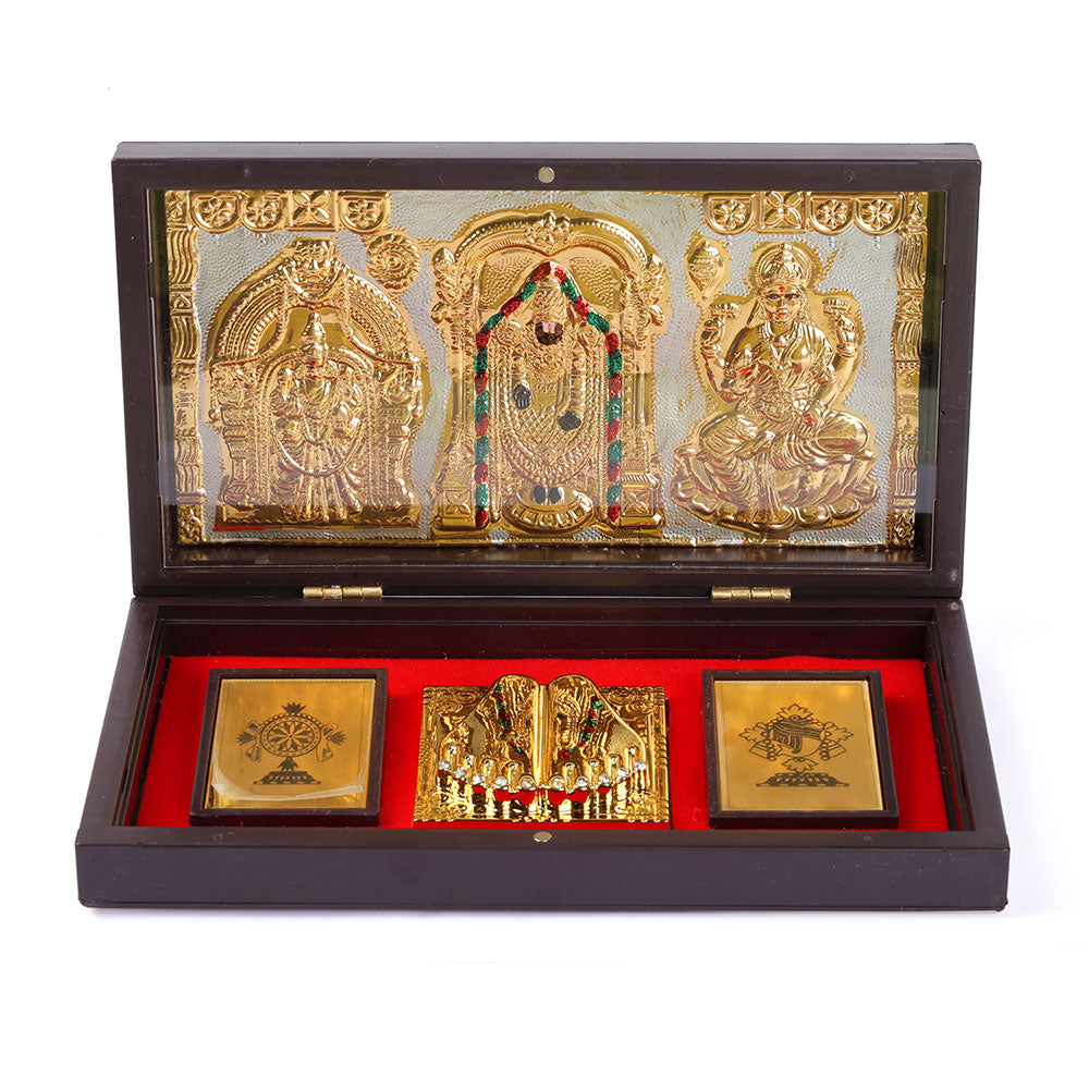 Om Shri Venkateshaya Namaha Charan Paduka Box - Big
