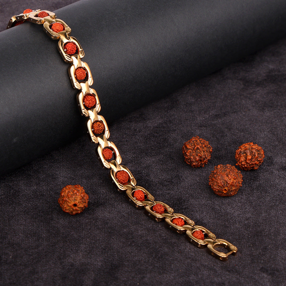 Rudraksha Bracelet Gold Plated Premium IGP Coating