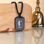 Shiv Pendant MicroCarved Black
