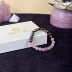 Rose Quartz & Golden Pyrite Bracelet Stylish Spiritual Wear