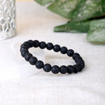Natural Black Lava Stone Beaded Bracelet Stylish Spiritual Wear