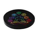7 Chakra Black Obsidian Plate Spiritual Healing Tool