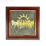 7 Horses Pyrite Frame for Wealth & Success