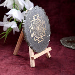 Pyrite Shree Yantra Frame Stand Spiritual Prosperity Tool
