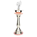 Silver Fancy Kerala Diya – Traditional Pooja Oil Lamp Spiritual Use