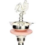 Silver Fancy Kerala Diya – Traditional Pooja Oil Lamp Spiritual Use
