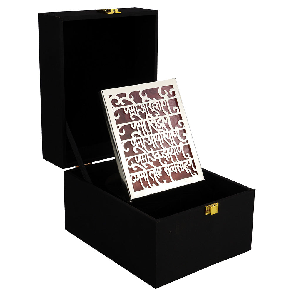 Navkar Mantra Tealight Silver Plated Pooja Candle