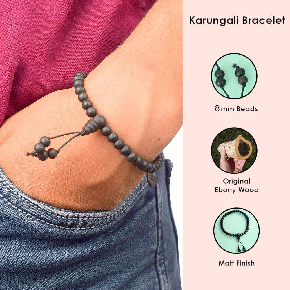 8mm Govt. Certified Karungali Bracelet with Matt Finish