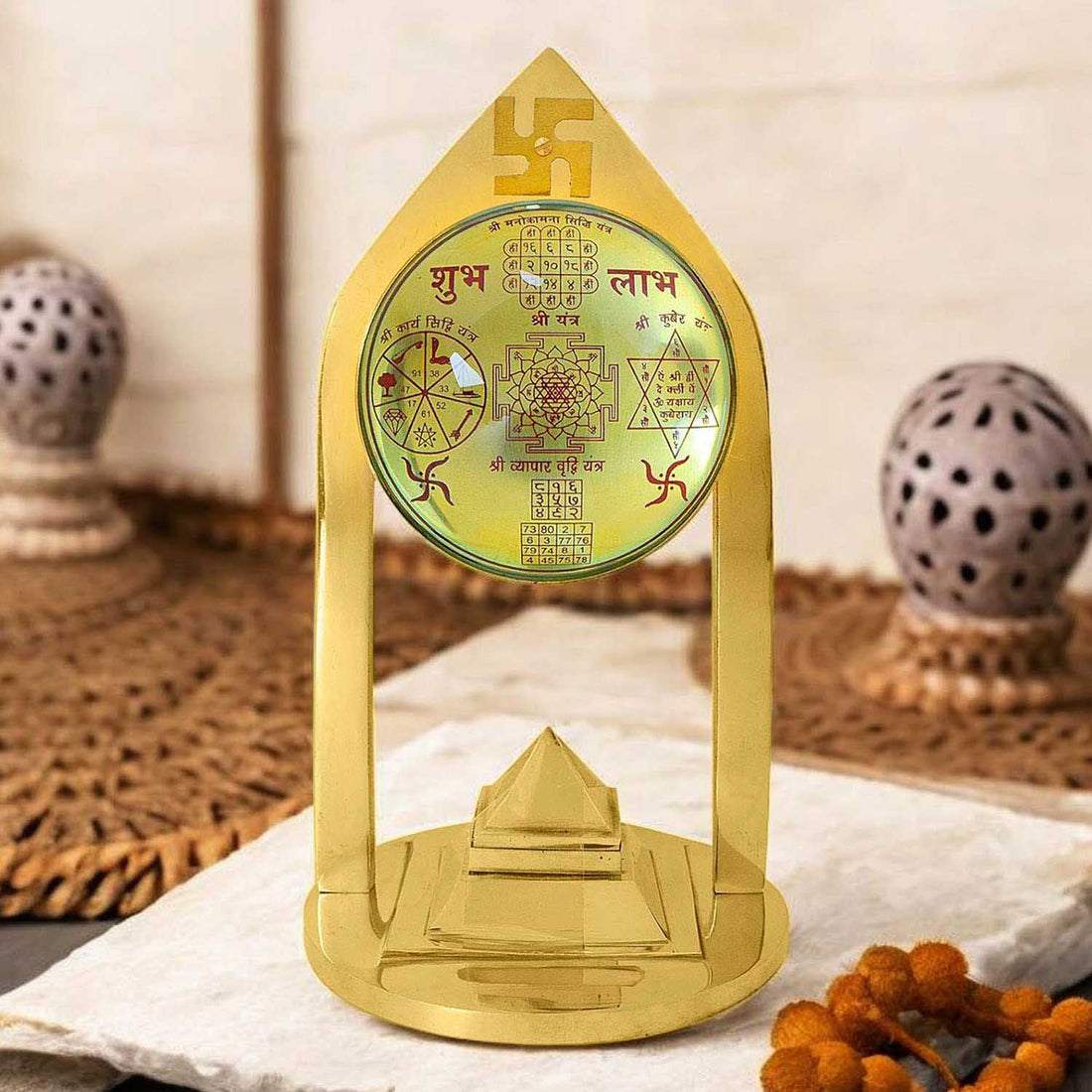 Vastu Pyramid (9x5.5 inch) made of copper and zinc alloy—designed to correct Vastu defects, balance energy flow, and radiate positivity throughout your space. India’s Largest Pooja Accessories Brand - www.satvikstore.in
