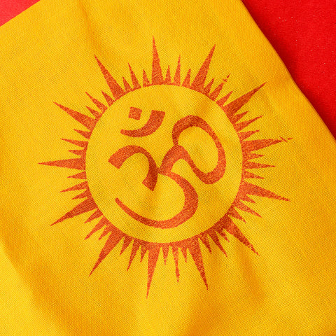 100% Cotton Om Printed Jap Mala Bag with Compact Strap and Spiritual Design. India’s Largest Brass Idols Brand - www.satvikstore.in
