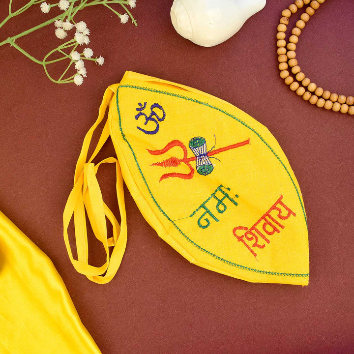 100% Cotton Om Namah Shivaya Printed Jap Mala Bag with Wrist Strap. India’s Largest Brass Idols Brand - www.satvikstore.in
