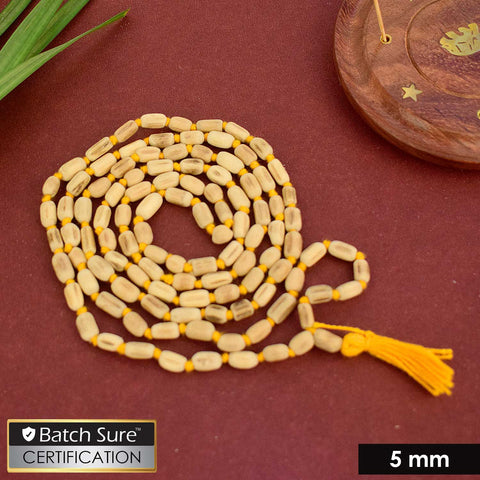 100% Original Tulsi Kanthi Jaap Mala with 5-6mm long beads – traditional Hindu prayer necklace for chanting and devotion. India’s Premium Jap Mala Store - www.satvikstore.in