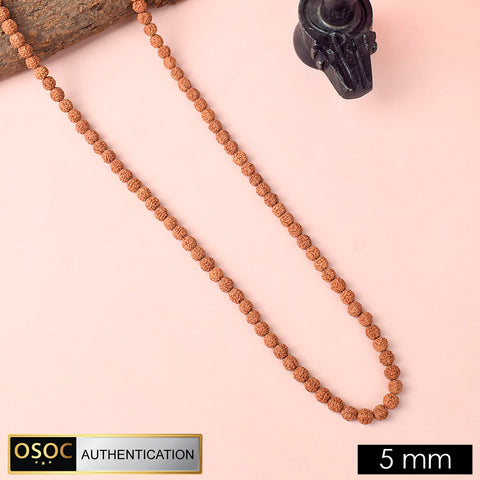 5 Mukhi Pathariya Rudraksh Mala 5mm