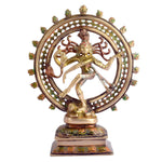 11.6 Inch Divine and Graceful Natraj Brass Idol Brass Statue featuring intricate detailing, perfect for spiritual home decor, temple worship, and devotional gifting. India’s Largest Brass Idols Brand - www.satvikstore.in