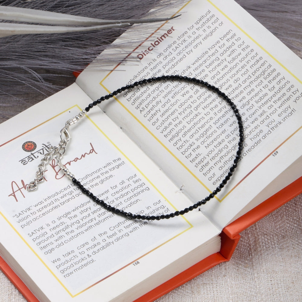 Black Onyx Anklet Stylish Spiritual Wear