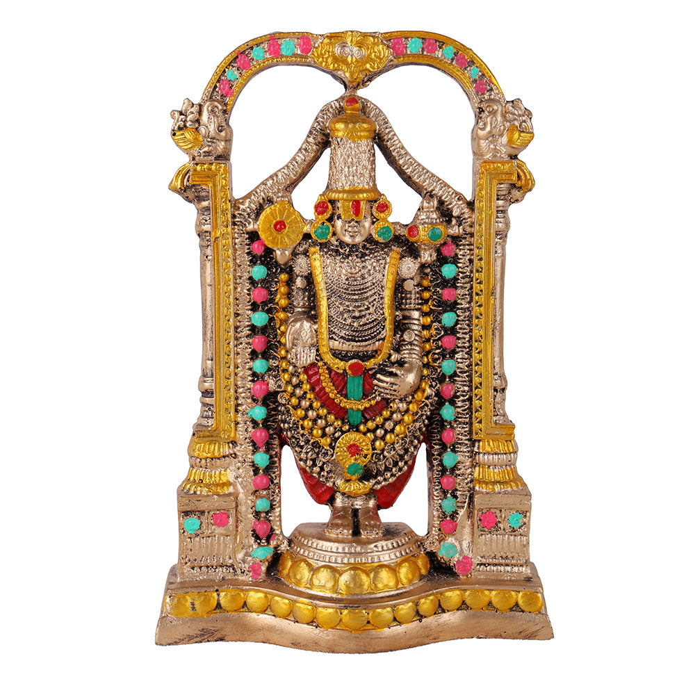 Premium Antique Gold Tirupati Balaji Resin Statue