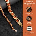 Premium PVD Coated Gold Plated Rudraksha Bracelet Combo
