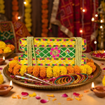 Bloom Yellow and Green Floral Jhula For Hariyali Teej
