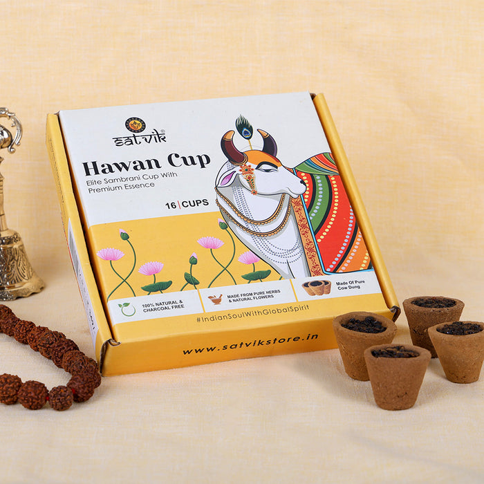 Sambrani Cup with Guggle,loban and flowers (Coal Free)