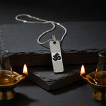 Om Symbol Pendant in Silver Plated Finish