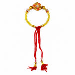 Elegant Meenakari Flower Centerpiece Lumba Rakhi