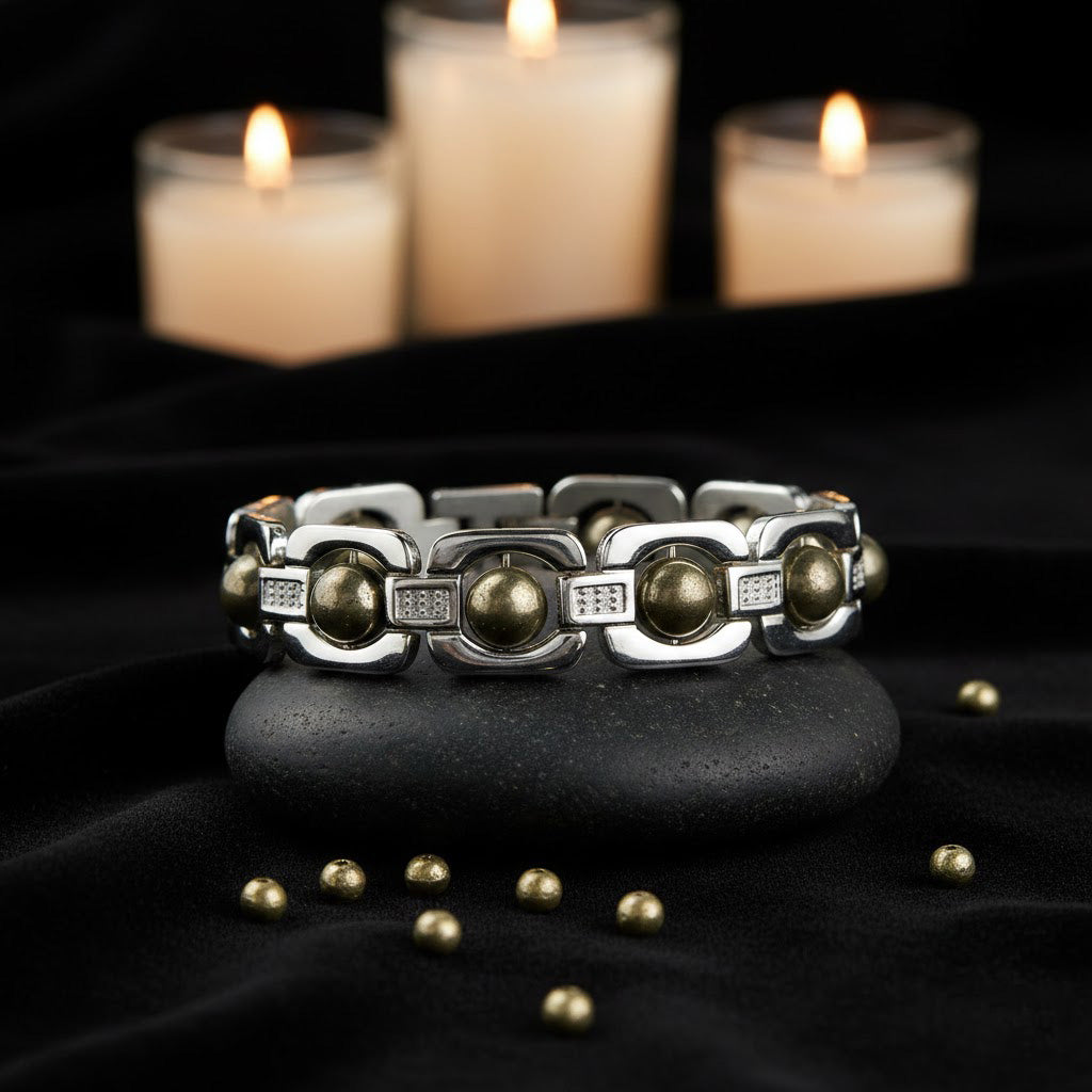 Silver Plated Pyrite Bracelet Premium Spiritual Wear