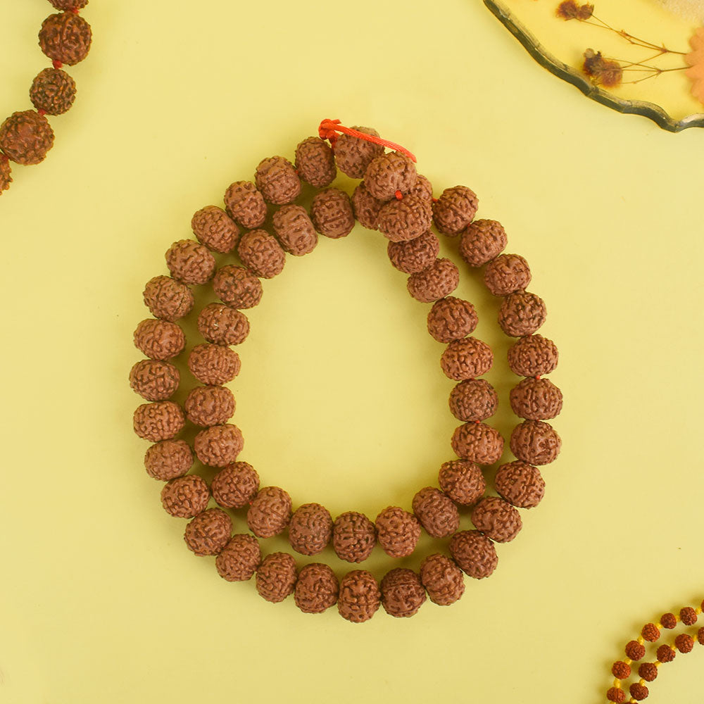 7 Mukhi Semi Pathriya Rudraksha Mala 13-14 mm
