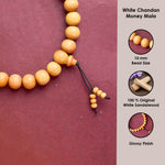 10mm Elastic 27 Bead White Chandan Mani Mala