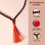 Certified 5mm 100% Original Authentic Pure Red Sandalwood Jap Mala (Andhra Pradesh)