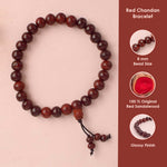 Original 8mm Red Chandan Bracelet for Strength & Spiritual Balance
