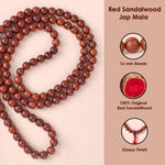 Certified 16mm 100% Original Authentic Pure Red Sandalwood Jap Mala (Andhra Pradesh)
