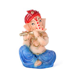 Vibrant Hand-Crafted Royal Blue Dhoti Resin Ganesha Statue