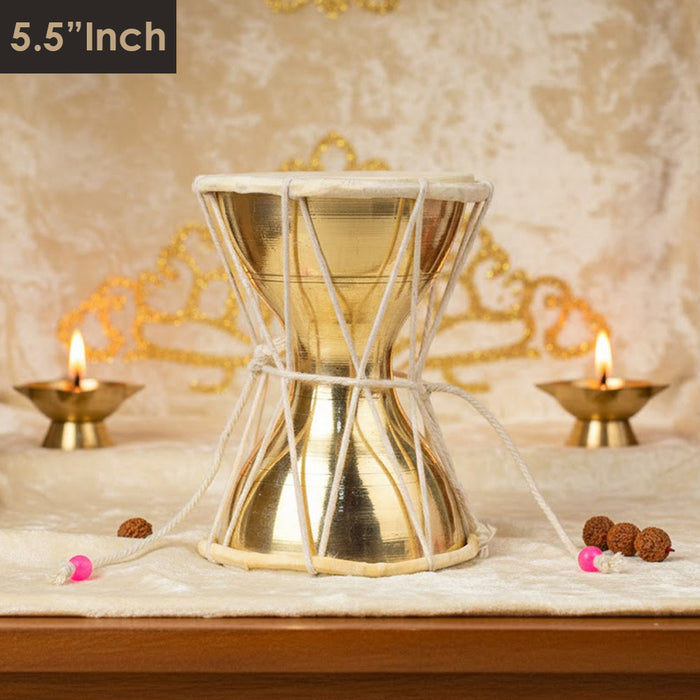 5.5 Inch Divine Brass Damru for Lord Shiva