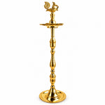 22.5-23 Inch Brass Peacock Kerala Diya
