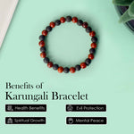 Govt. Certified 8mm Red Sandalwood and Karungali Bracelet
