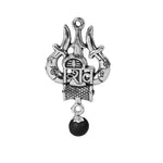 Silver Plated Pendant Shiv Name & Trishul - with karungali Bead