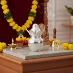 Silver Plated Pooja Kalash – Elegant Spiritual Ceremony Decor