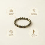 Raw Pyrite, Rose Quartz & Black Obsidian Bracelet Combo with Hanuman Chalisa Pendant
