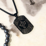 Ganpati Shlok Pendant MicroCarved Black