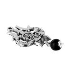 Silver Plated Pendant Shiv Name & Trishul - with karungali Bead